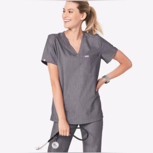 Figs Women's graphite V-Neck Scrub Top